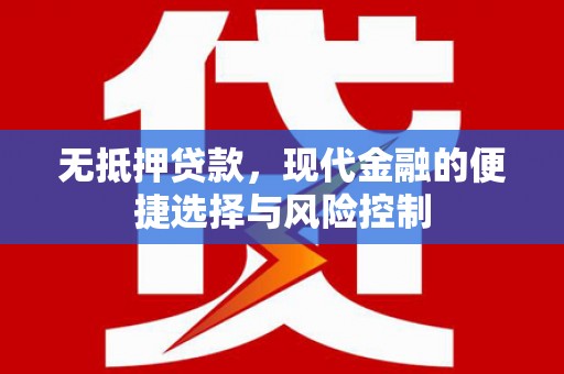 惠安无抵押贷款，现代金融的便捷选择与风险控制