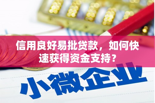 宁城信用良好易批贷款，如何快速获得资金支持？