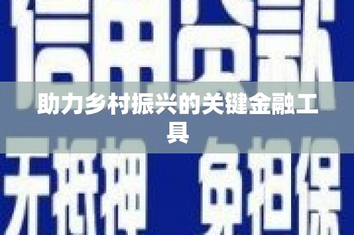 汕尾助力乡村振兴的关键金融工具