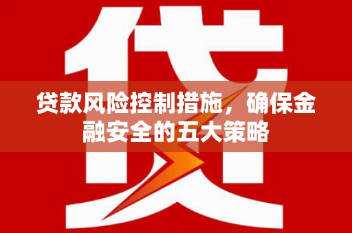 江川贷款风险控制措施，确保金融安全的五大策略