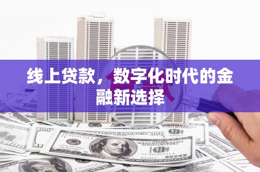 阿莲线上贷款，数字化时代的金融新选择